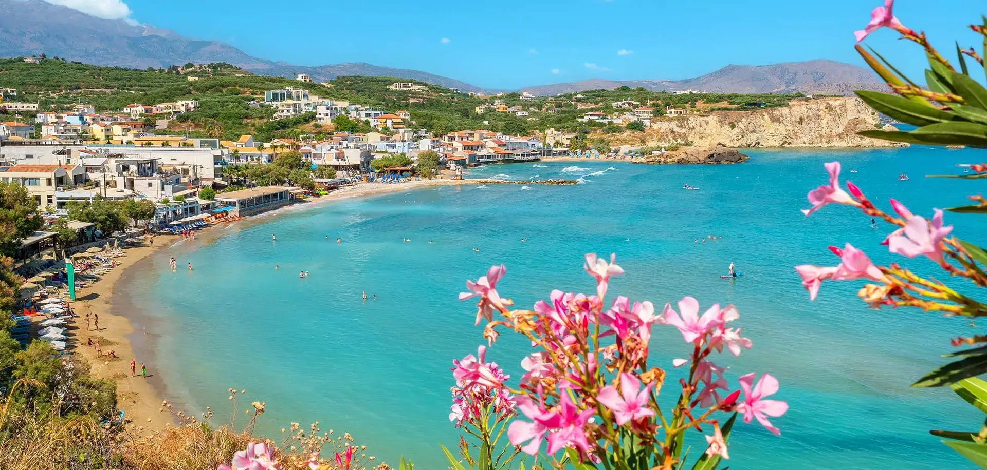 Photo of Almyrida beach from uphill view