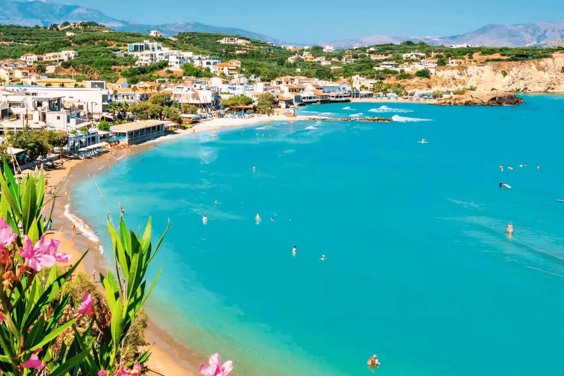 Photo of Almyrida beach from uphill view